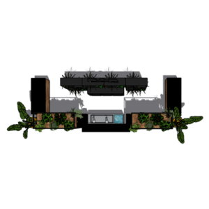 U-bar RAW Nature incl. achterwand koeling - 540cmx70cm diep