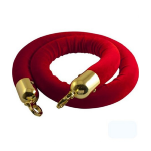 Afzetkoord rood met messing kop 1,6m