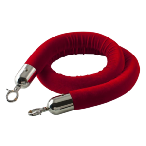 Afzetkoord rood met chromen kop 1,6m