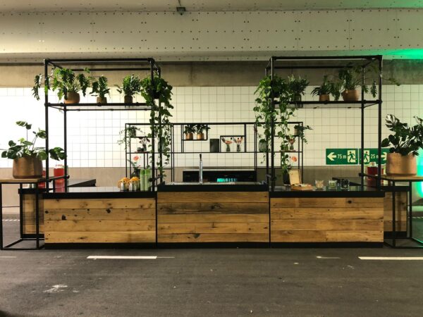 U-bar RAW Nature incl. achterwand koeling - 540cmx70cm diep