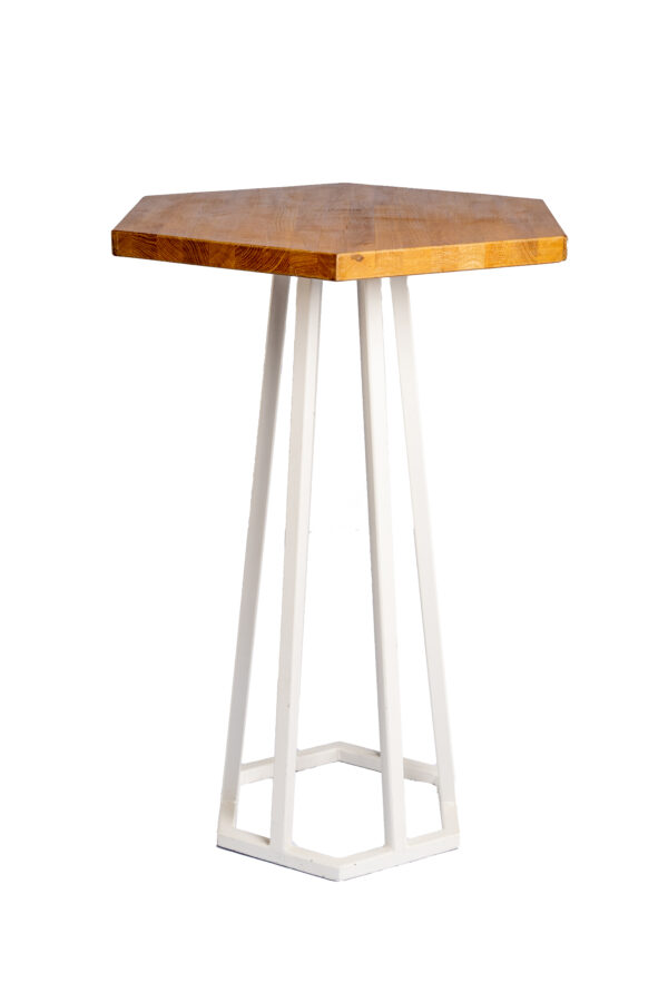 Statafel Natural Steel White hexagon - 80cm