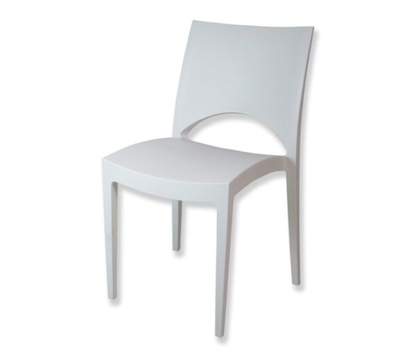 Stoel trendy stapelbaar wit