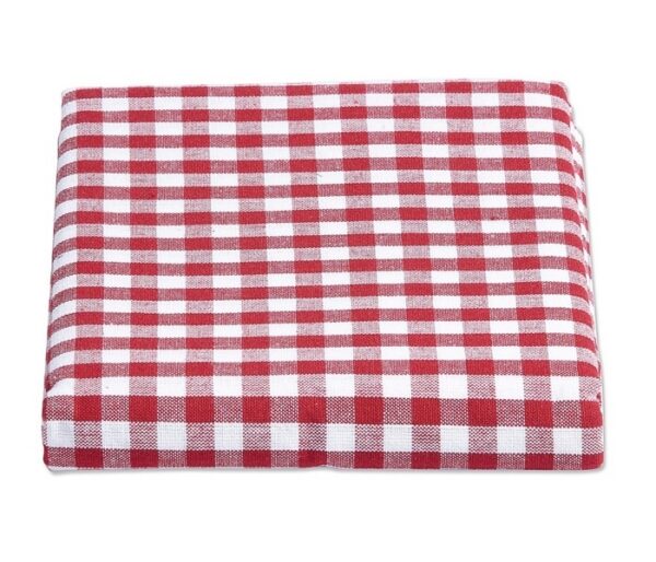 Tafelkleed geblokt rood/wit 250x140cm