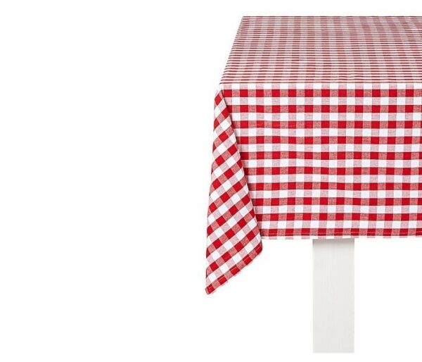 Tafelkleed geblokt rood/wit 250x140cm - Afbeelding 2