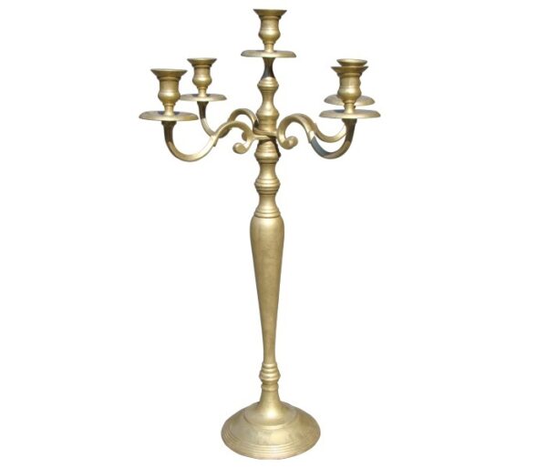 Kandelaar 5-arm goudkleurig 80cm