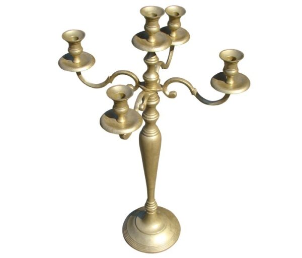 Kandelaar 5-arm goudkleurig 80cm - Afbeelding 2