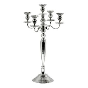 Kandelaar 5-arm zilver 80cm
