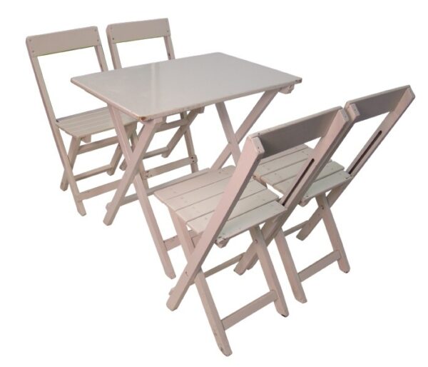 Klaptafel Bistro wit met 4 stoelen
