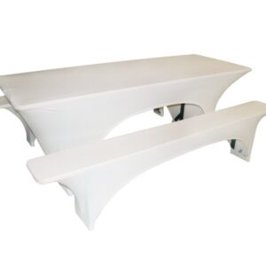 Bankenset met witte stretch hoezen (50 breed)