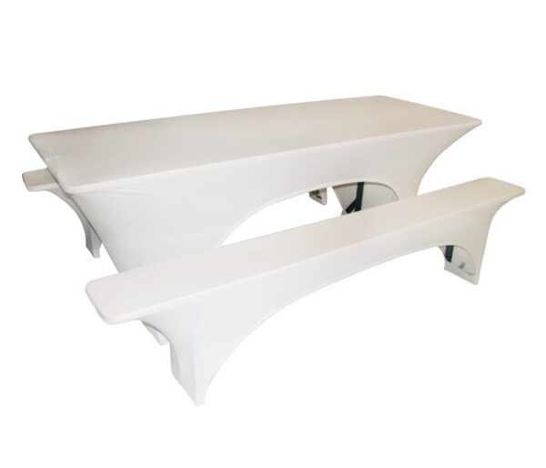 Bankenset met witte stretch hoezen (50 breed)