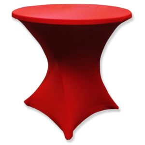 Tafelrok stretch rond met tophoes rood 80cm