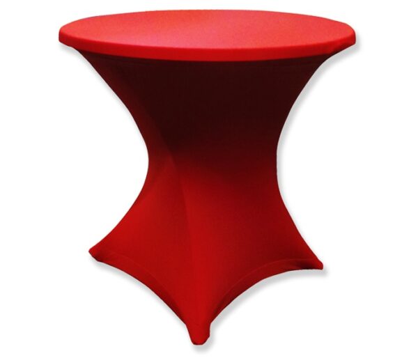Tafelrok stretch rond met tophoes rood 80cm