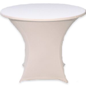 Tafelrok stretch  met tophoes rond wit 80cm