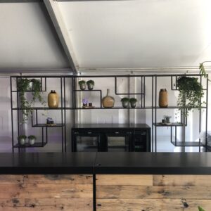 Achterwand (Kast) RAW staal incl. koeling - 360x35x215cm