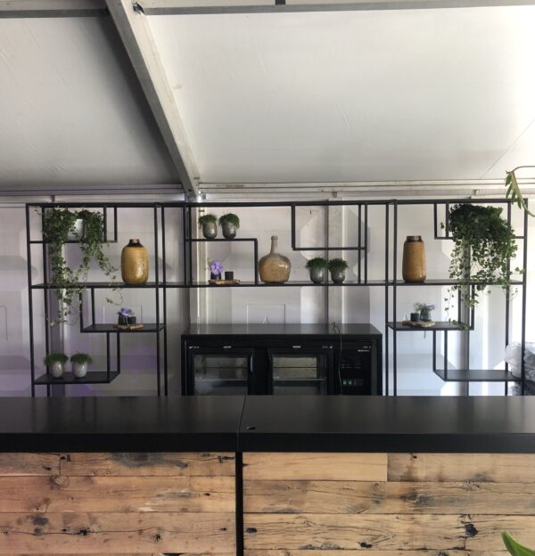 Achterwand (Kast) RAW staal incl. koeling - 360x35x215cm
