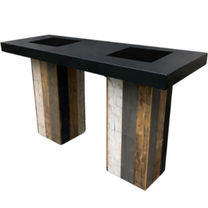 Statafel RAW Wood Black L - 180x80cm