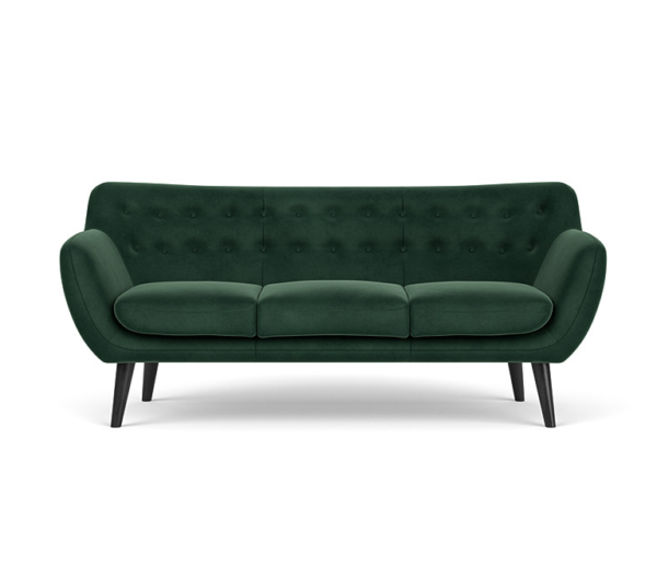 Bank velours groen 3-zits