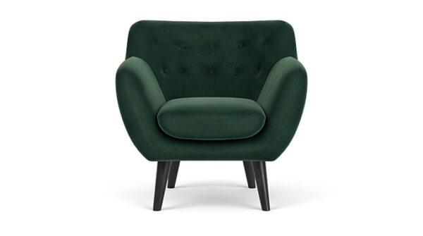 Fauteuil velours groen