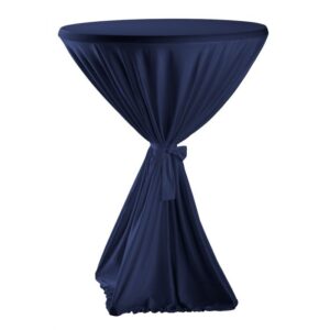 Statafelrok met plooi donkerblauw