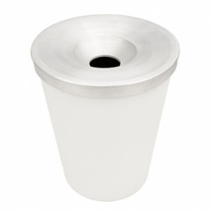 Metalen afvalbak oliedrum wit groot